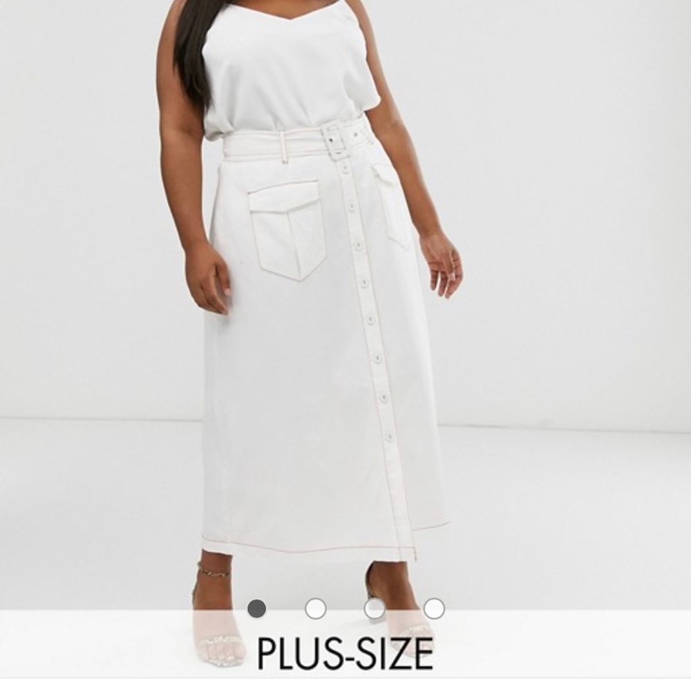 Neon Rose Plus utility maxi skirt +  belted waist